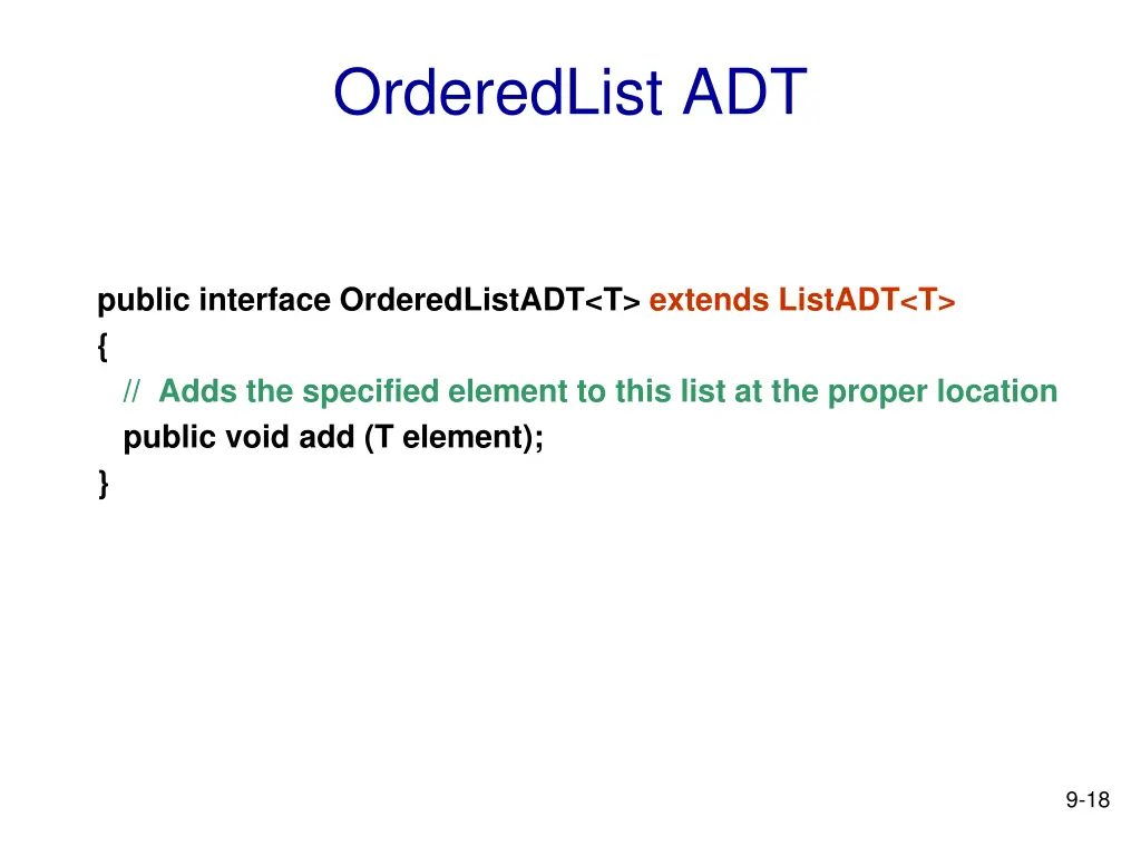 orderedlist adt