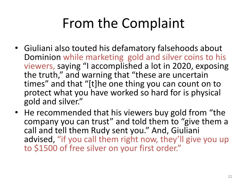 from the complaint