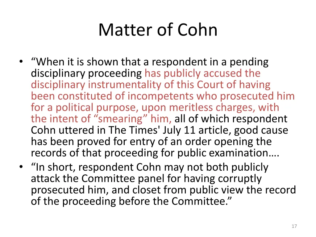 matter of cohn