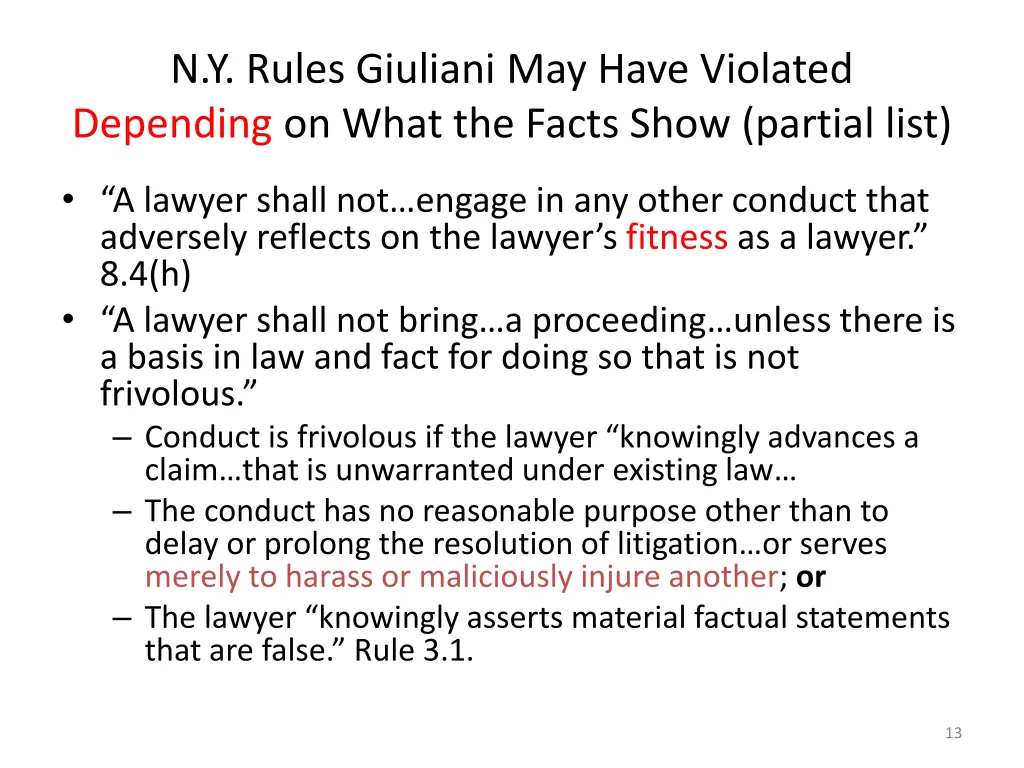 n y rules giuliani may have violated depending