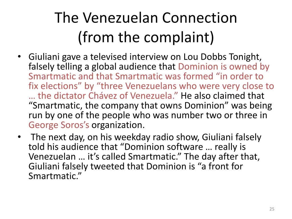 the venezuelan connection from the complaint