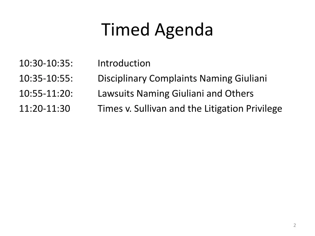 timed agenda