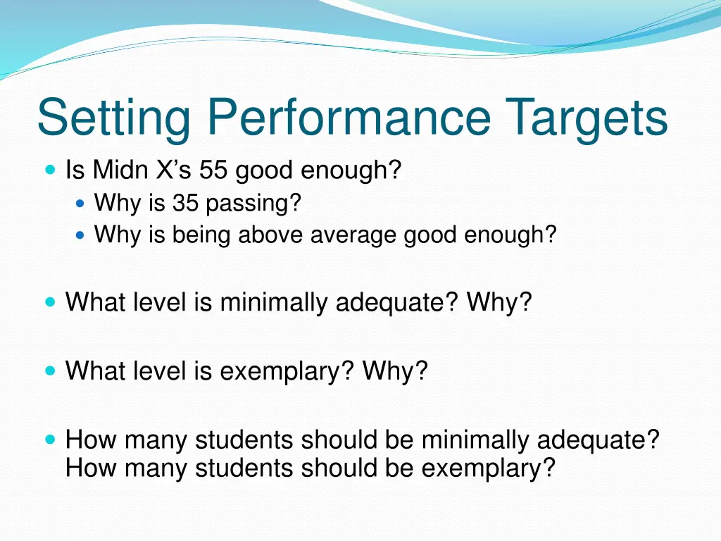 setting performance targets is midn x s 55 good