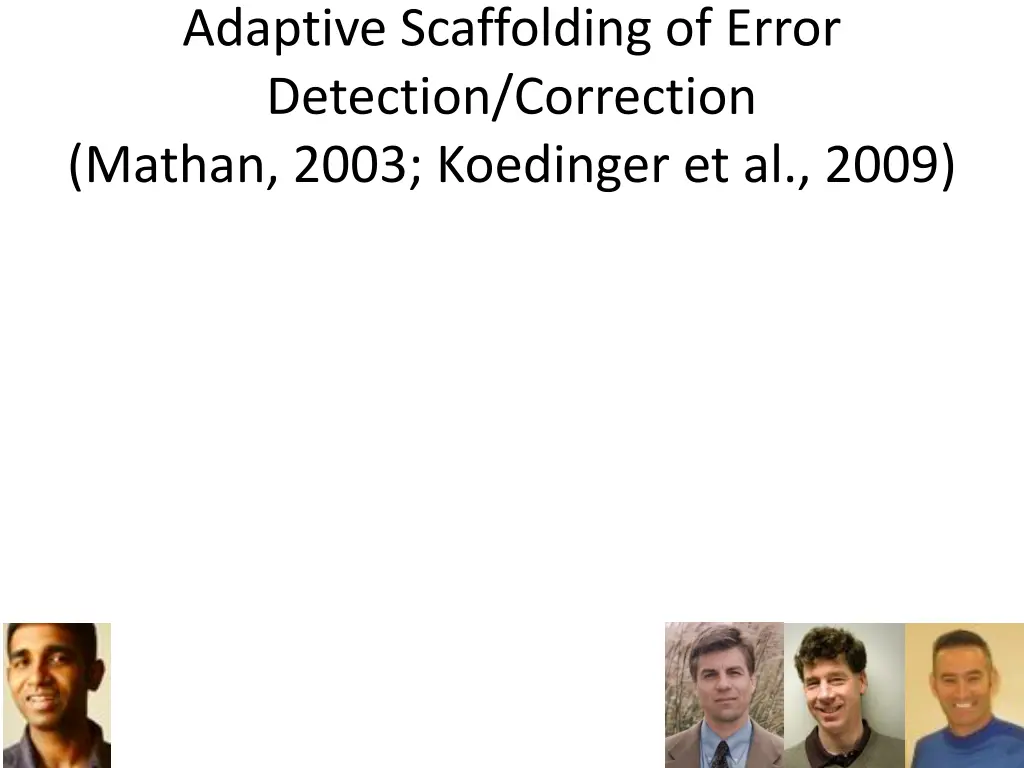 adaptive scaffolding of error detection