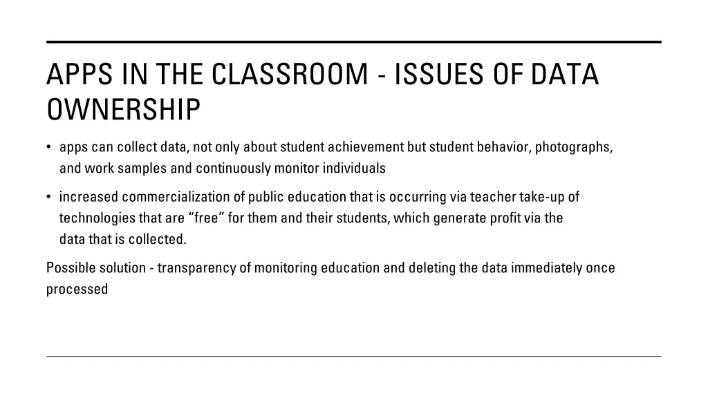 apps in the classroom issues of data ownership