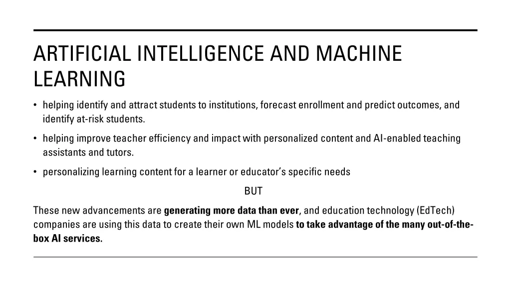 artificial intelligence and machine learning