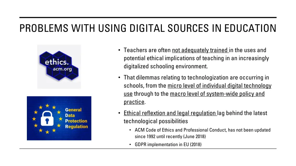 problems with using digital sources in education