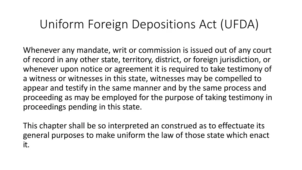 uniform foreign depositions act ufda