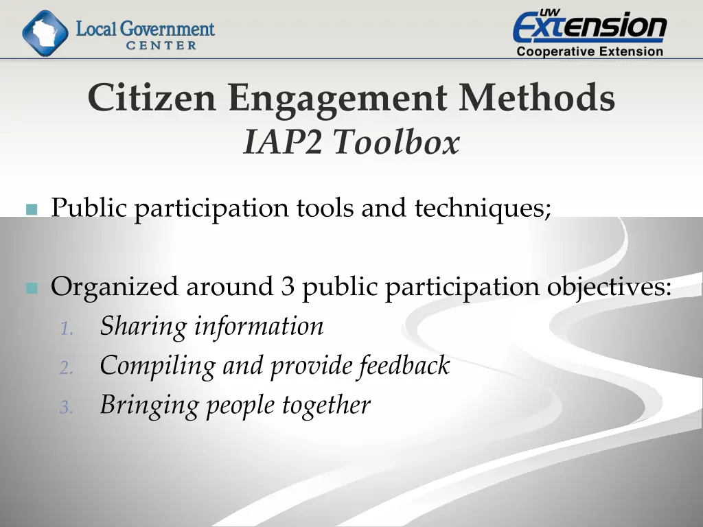 citizen engagement methods iap2 toolbox