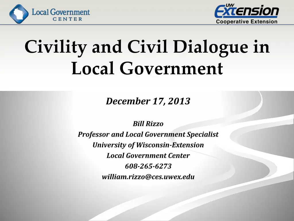 civility and civil dialogue in local government 1