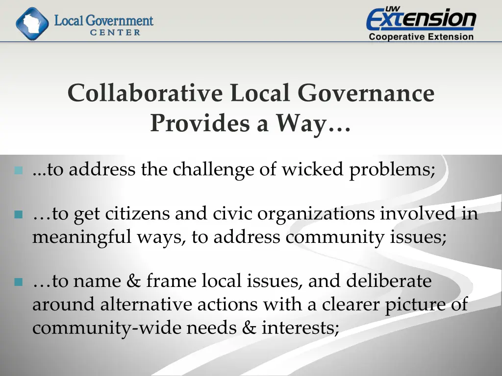 collaborative local governance provides a way