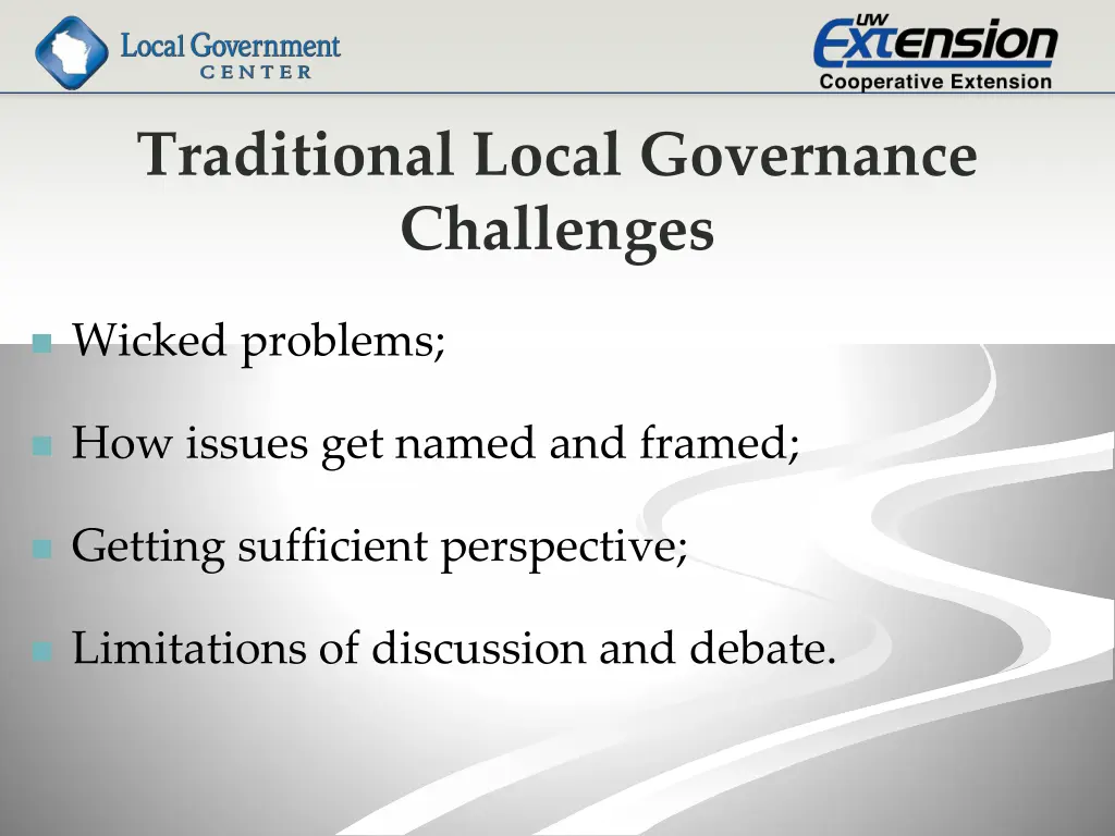 traditional local governance challenges