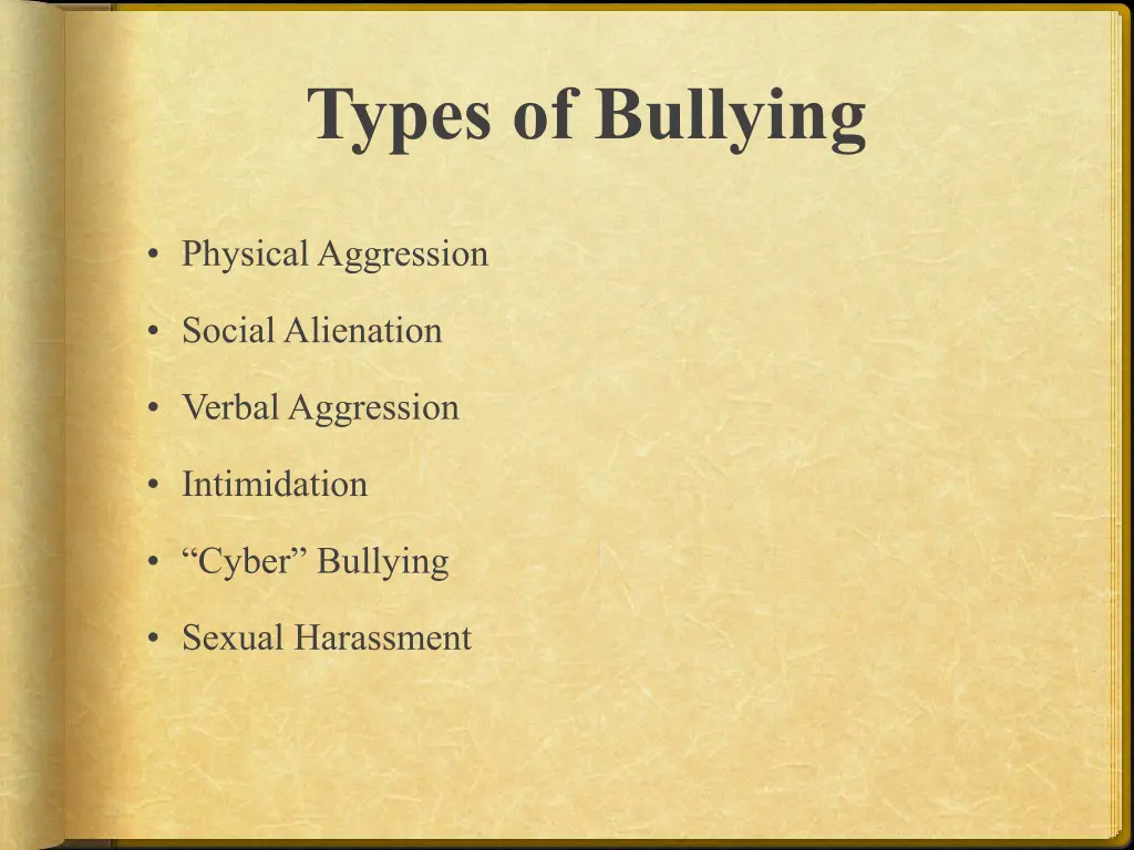 types of bullying