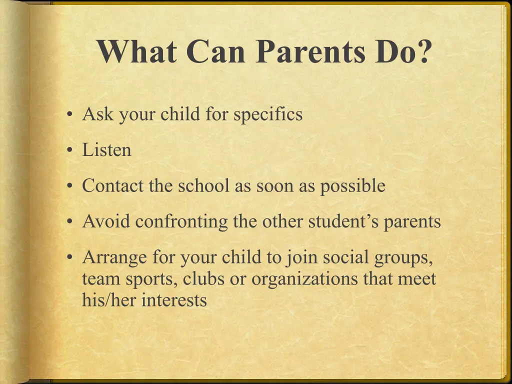 what can parents do