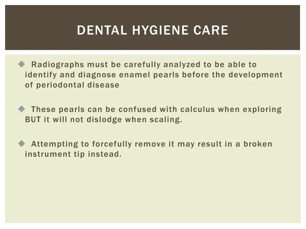 dental hygiene care