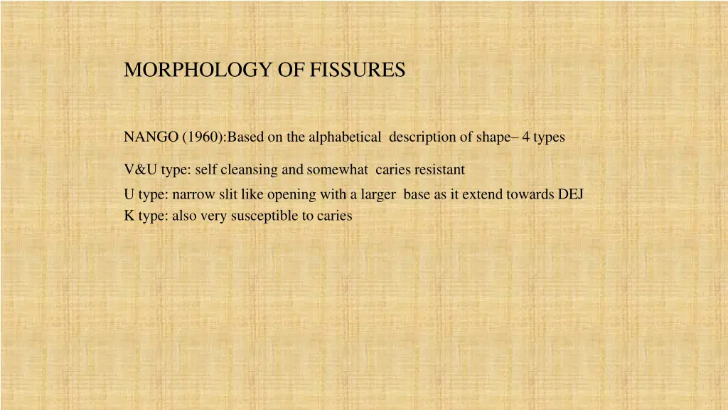 morphology of fissures