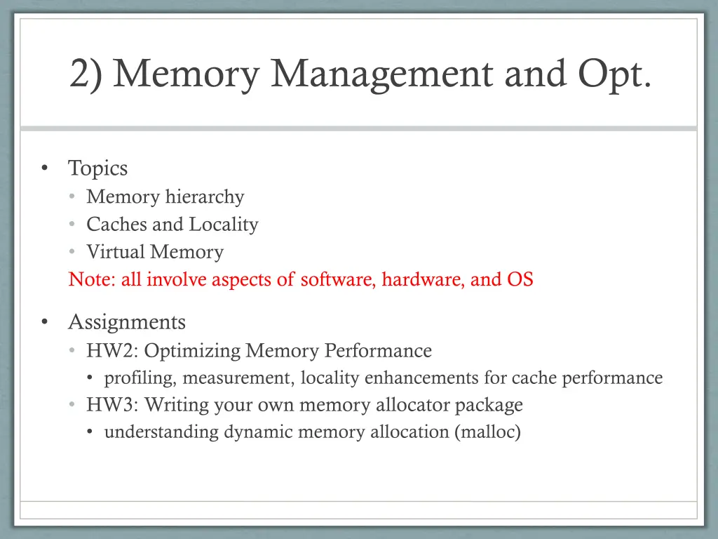 2 memory management and opt