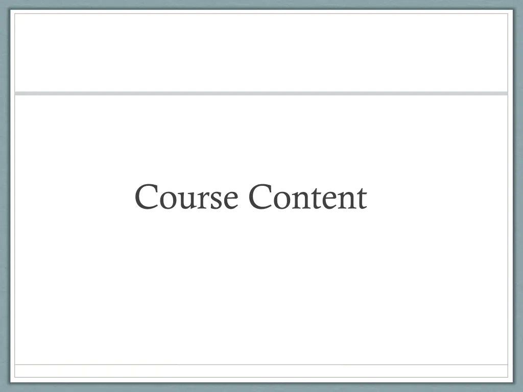 course content