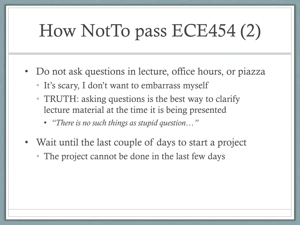 how notto pass ece454 2