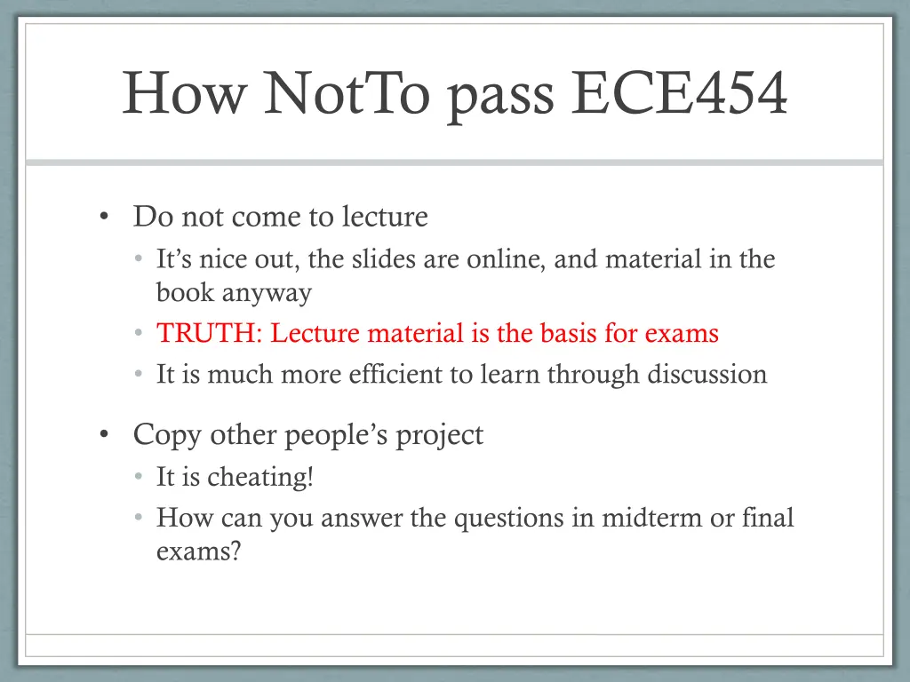 how notto pass ece454