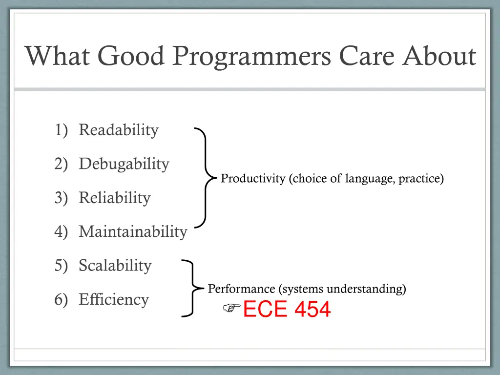 what good programmers care about