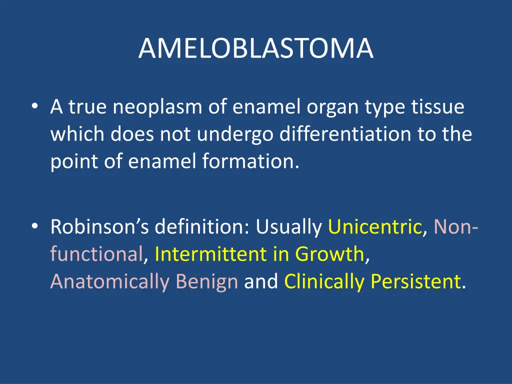 ameloblastoma