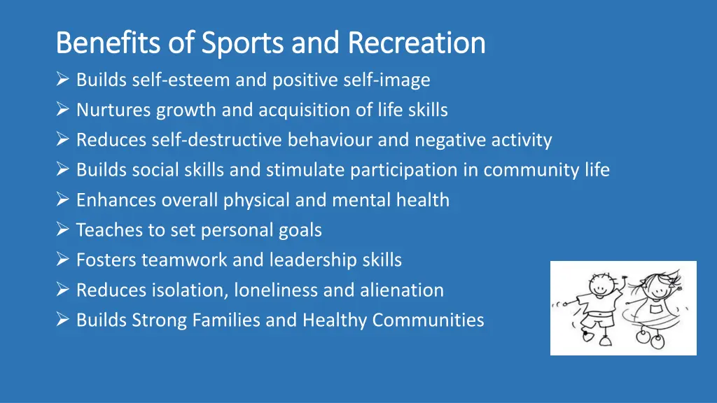 benefits of sports and recreation benefits