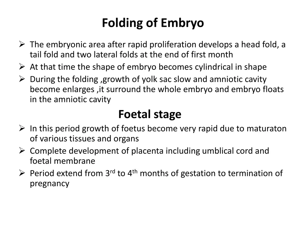 folding of embryo