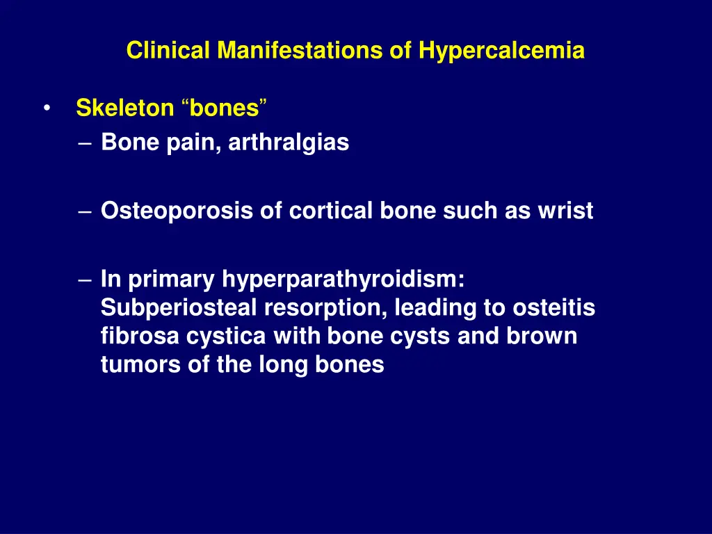 clinical manifestations of hypercalcemia 2