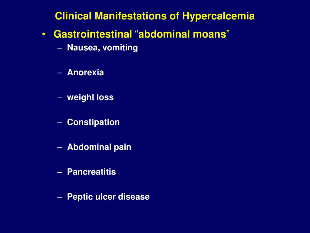 clinical manifestations of hypercalcemia 3