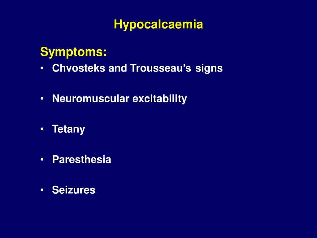 hypocalcaemia