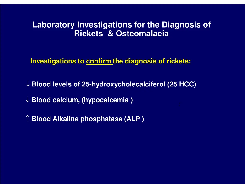 laboratory investigations for the diagnosis