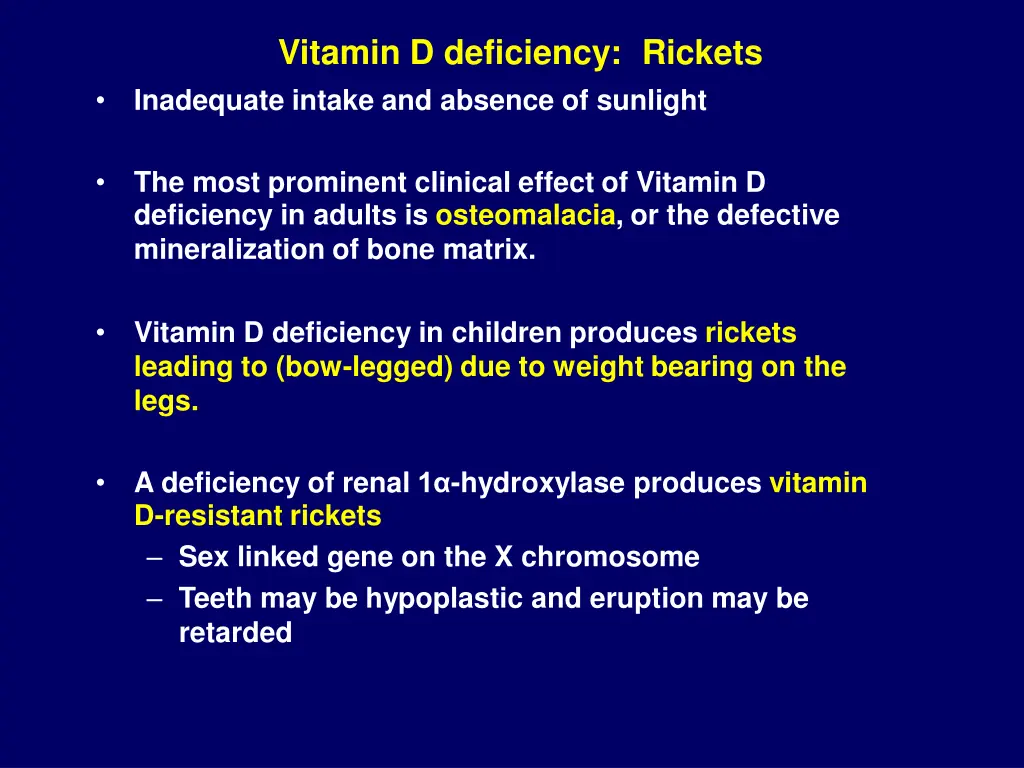 vitamin d deficiency rickets inadequate intake