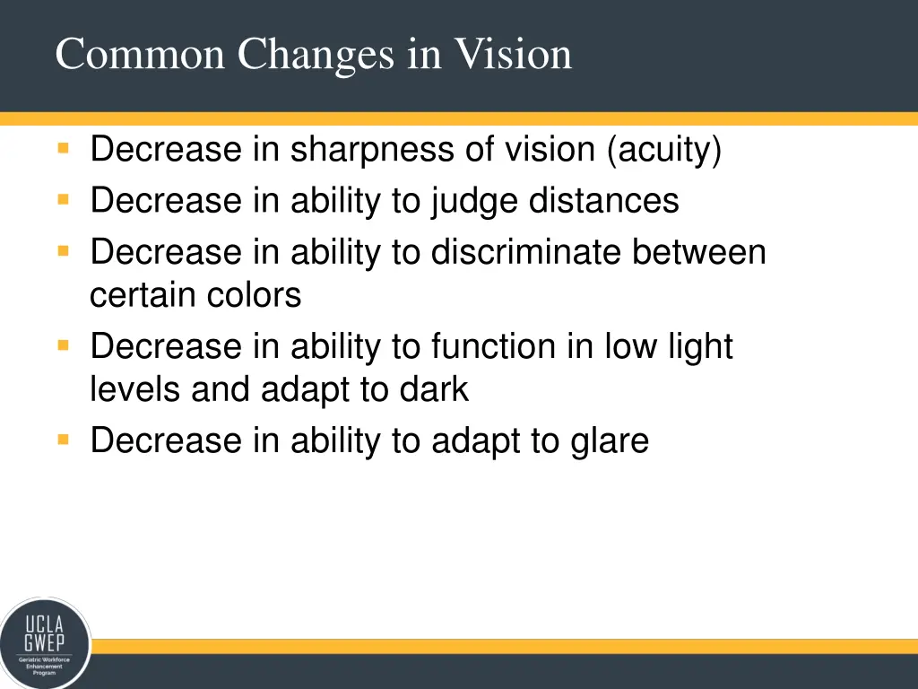 common changes in vision