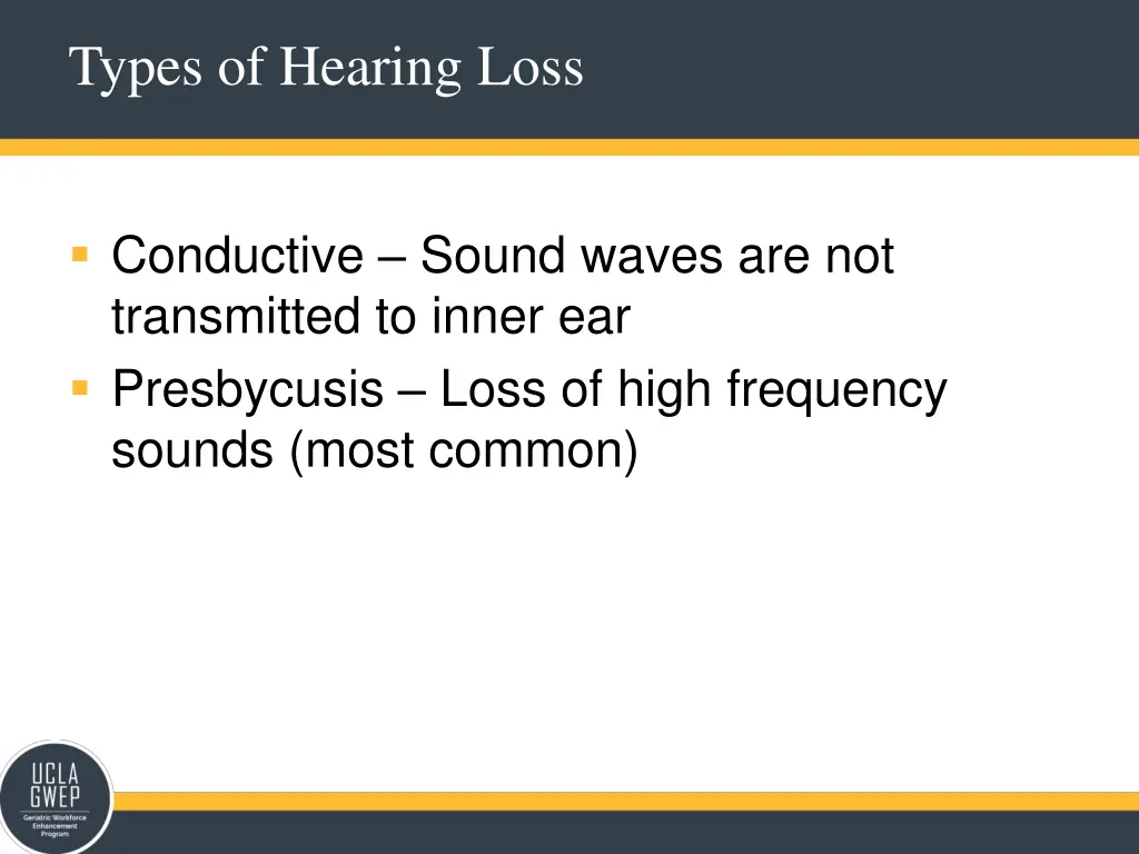 types of hearing loss