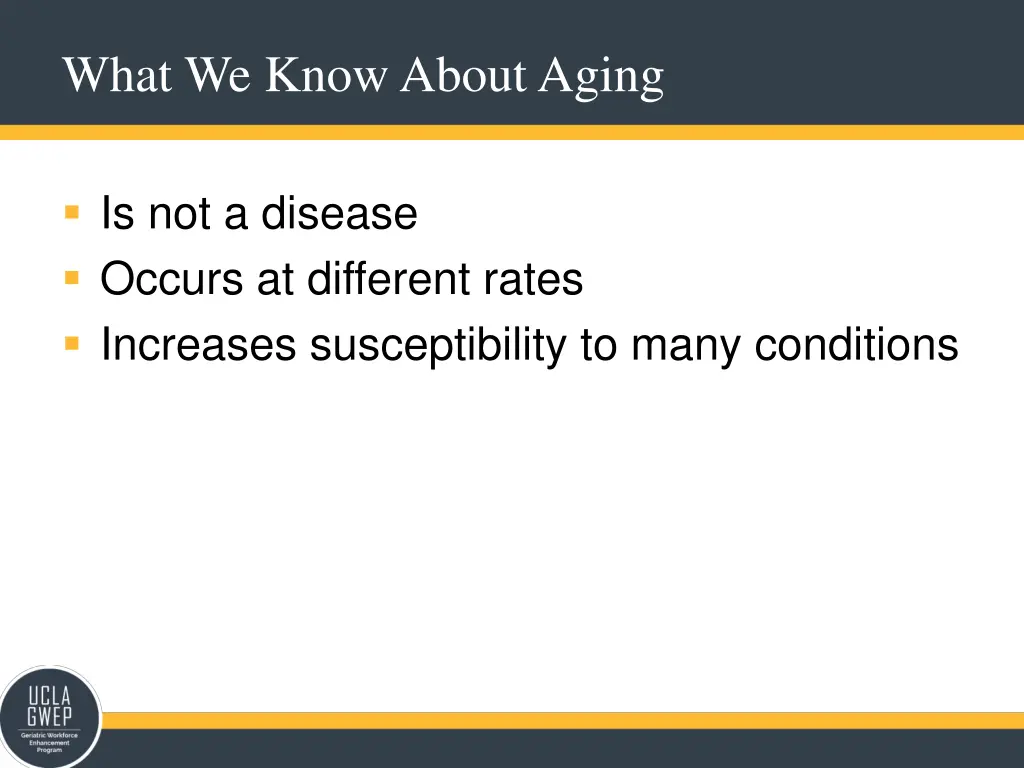 what we know about aging