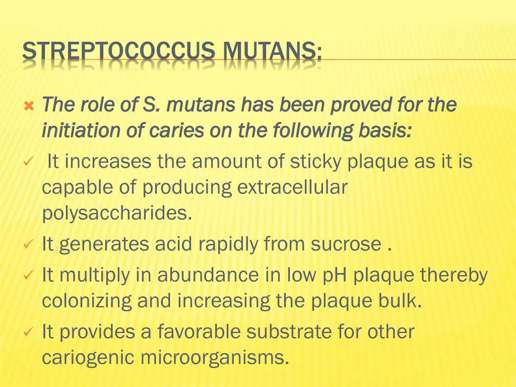 streptococcus mutans