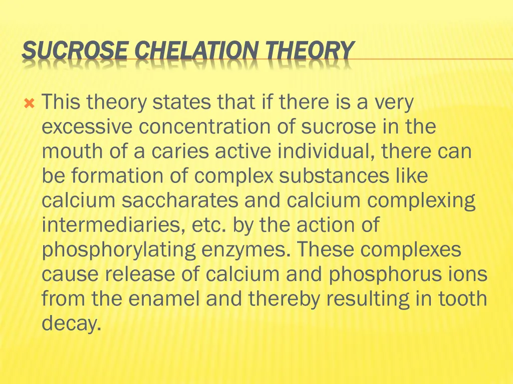 sucrose sucrose chelation chelation theory