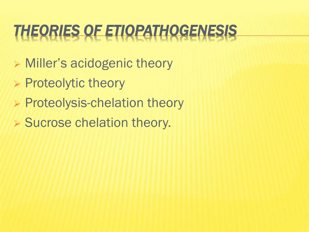 theories of theories of etiopathogenesis