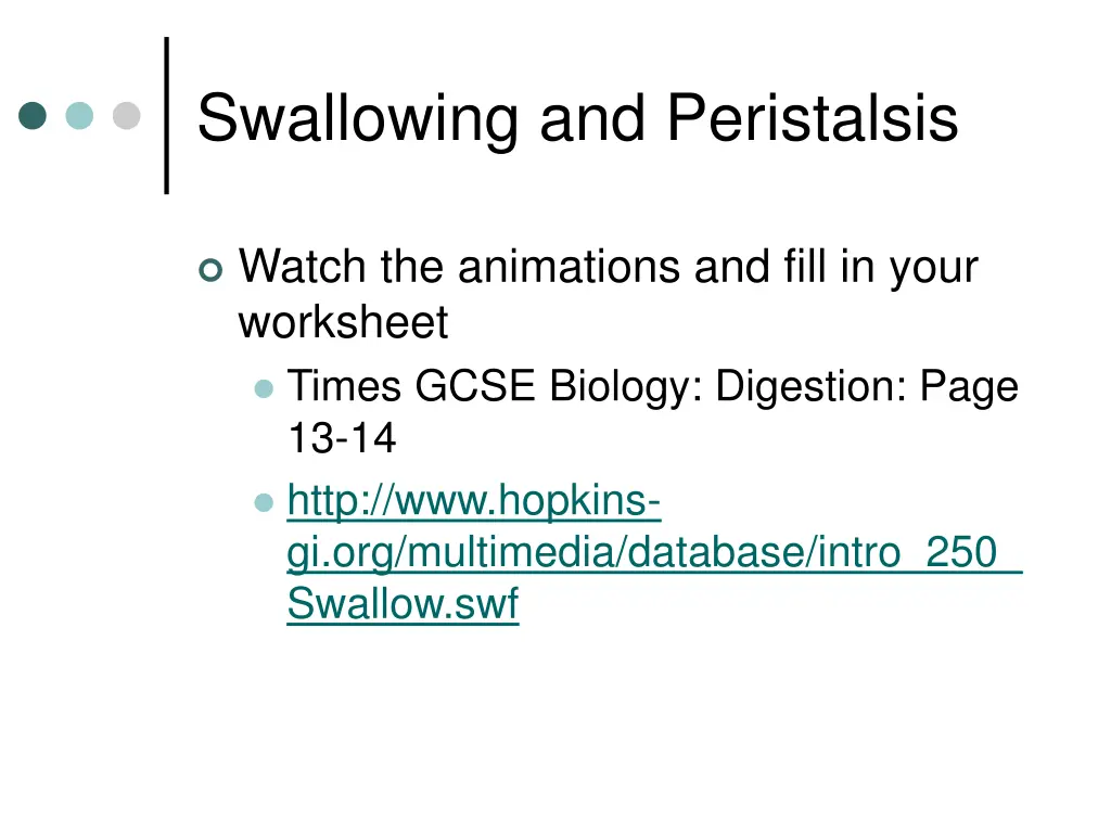 swallowing and peristalsis