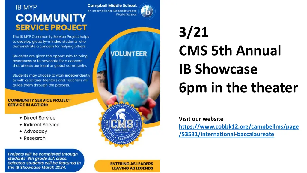 3 21 cms 5th annual ib showcase 6pm in the theater