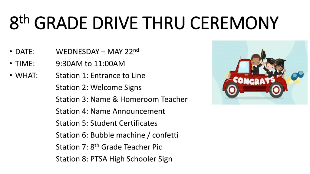 8 8 th th grade drive thru ceremony grade drive