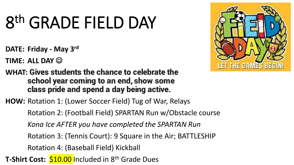 8 8 th th grade field day grade field day