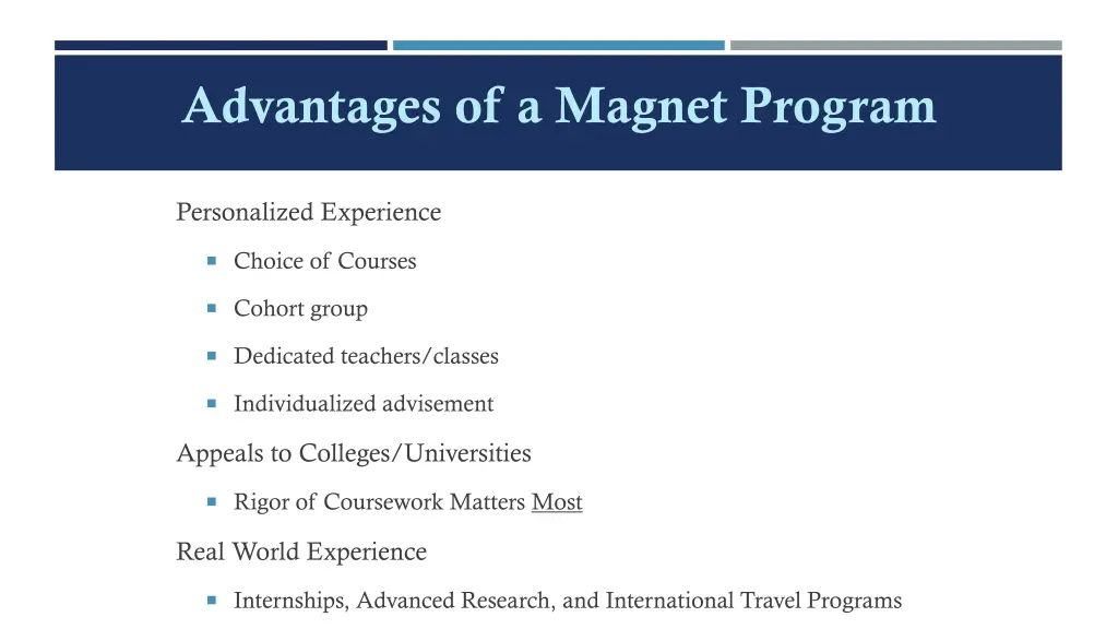 advantages of a magnet program