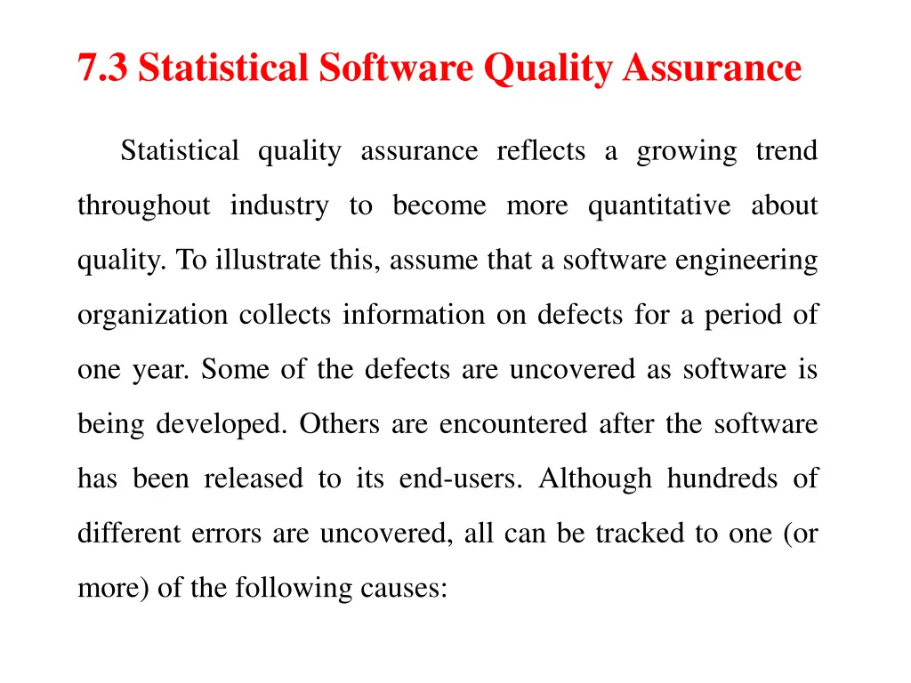 7 3 statistical software quality assurance