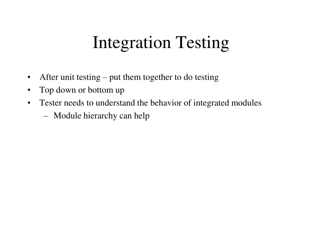 integration testing