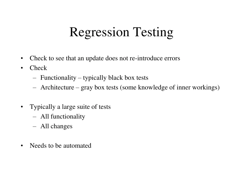 regression testing