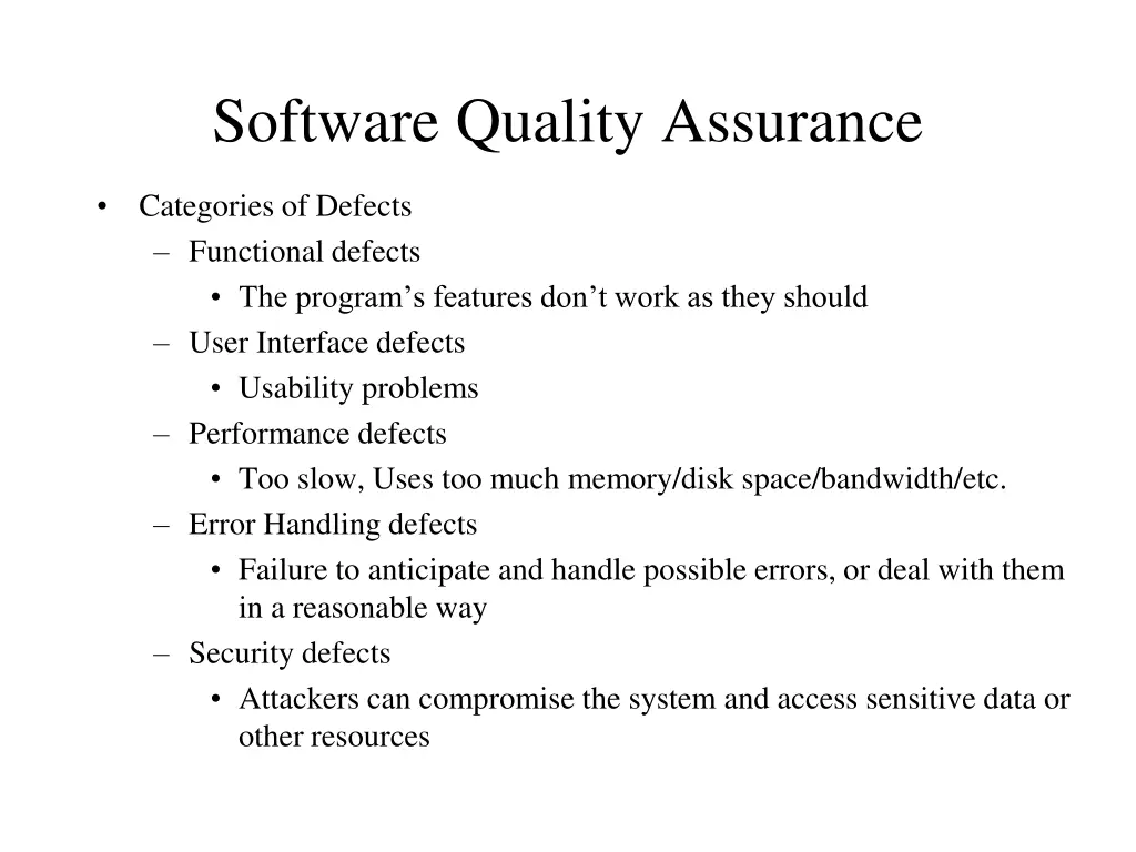 software quality assurance 1