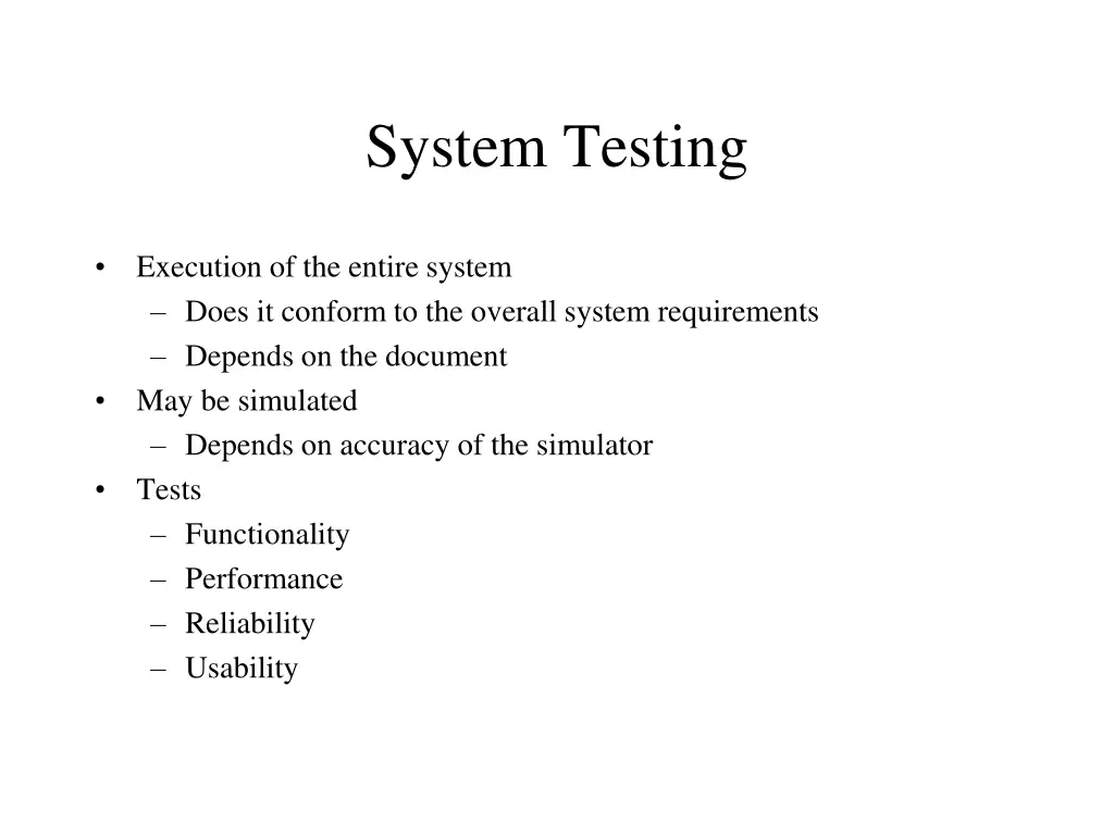 system testing