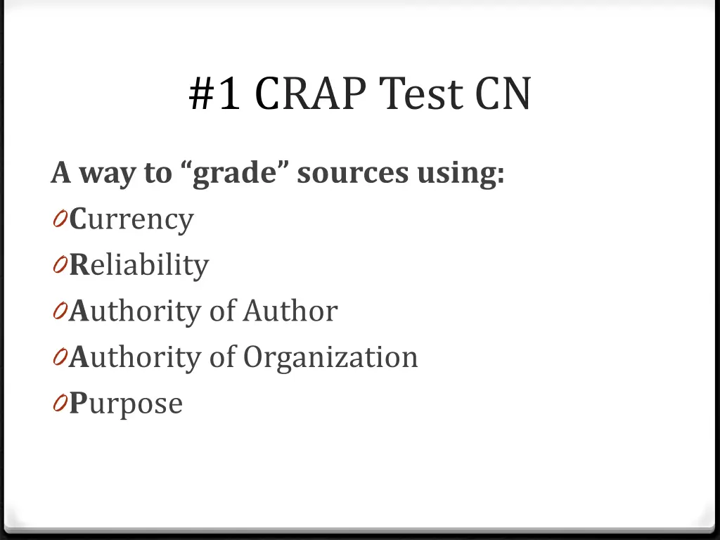 1 crap test cn